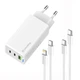 Мережевий зарядний пристрій ColorWay GaN Mini 65 W PD Port PPS USB (USB-2C1A) White (CW-CHS058PDCL-WT) + кабель Store - зображення 2