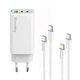 Мережевий зарядний пристрій ColorWay GaN Mini 65 W PD Port PPS USB (USB-2C1A) White (CW-CHS058PDCL-WT) + кабель Store - зображення 3