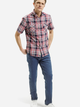 Koszula męska bawełniana z krótkim rękawem w kratę Cross Jeans 35599-466 2XL Czerwony/Niebieski (8697319764673) - obraz 3