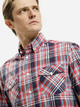 Koszula męska bawełniana z krótkim rękawem w kratę Cross Jeans 35599-466 XL Czerwony/Niebieski (8697319764666) - obraz 4