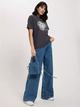 T-shirt damski bawełniany z nadrukiem Cross Jeans 56153-021 XL Antracytowy (8697319731149) - obraz 3