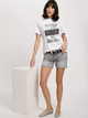 T-shirt damski bawełniany z nadrukiem Cross Jeans 56157-008 M Biały (8697319731477) - obraz 3