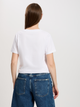 T-shirt damski bawełniany w serek Cross Jeans 56166-008 S Biały (8697319731910) - obraz 2