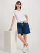 T-shirt damski bawełniany w serek Cross Jeans 56166-008 XL Biały (8697319731941) - obraz 3