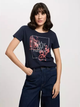 Футболка бавовняна жіноча Cross Jeans 56170-001 S Темно-синя (8697319732061) - зображення 1