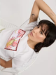 T-shirt damski bawełniany z nadrukiem Cross Jeans 56184-008 S Biały (8697319732511) - obraz 4