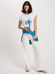 T-shirt damski bawełniany z nadrukiem Cross Jeans 56185-008 XS Biały (8697319732559) - obraz 3