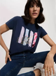 Футболка бавовняна жіноча Cross Jeans 56187-001 M Темно-синя (8697319746914) - зображення 4