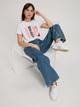 T-shirt damski bawełniany z nadrukiem Cross Jeans 56187-008 L Biały (8697319732689) - obraz 3