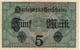 Банкнота Німеччина 5 марок 1917 UNC - зображення 3