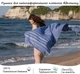 Турецкое большое пляжное полотенце peshtemal Blue 100х180 см пештемаль на пляж в бассейн хамам баню сауну синее - изображение 9