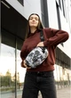 Спортивная сумка женская через плечо бананка средняя Sambag Черно-белый 38467 - изображение 1