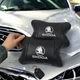 Автомобильные подушки на подголовник Skoda из натуральной кожи, 2 шт - изображение 7
