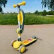 Детский самокат трехколесный Skyper для детей с подсветкой колес деки и мелодиями Детские трехколесные самокаты Желтый - изображение 4
