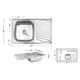 Кухонна мийка нержавіюча з крилом Lidz 7848 0,8 мм Micro Decor (LIDZ7848MDEC) - зображення 8
