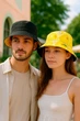 Двостороння панамка Fashion P0039-Y 56-58 Чорний \ Жовтий - изображение 2