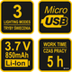 Latarka czołowa VOREL 3 W LED 4 SMD LED (85906083015380) - obraz 9