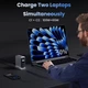 Цифровий зарядний пристрій 6-in-1 Asometech HW186 GaN 240W USB Type-C 6 портів настільна станція швидкого заряджання для iPhone Samsung Xiaomi MacBook ноутбуків PD3.1 140Вт Grey - зображення 6