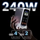 Цифровий зарядний пристрій 6-in-1 Asometech HW186 GaN 240W USB Type-C 6 портів настільна станція швидкого заряджання для iPhone Samsung Xiaomi MacBook ноутбуків PD3.1 140Вт Grey - зображення 7