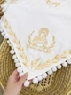 Крестильный набор для мальчика Family Tradition велюровая махра муслин с вышивкой белый Матерь Божия спаси и сохрани - изображение 4