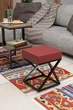 Стул-пуф Веста в стиле лофт EcoLoft PU-1212 Красная экокожа - изображение 2