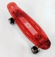 Скейт Пенни борд Best Board прозрачная дека со светом, колёса PU со светом, зарядка USB. Red (04508) - изображение 1