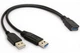 Кабель USB 3.0 разветвитель, тип Y, 1 мама в 2 папы (3.0/2.0) - изображение 1