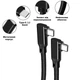 Кабель Type-C – Type-C 3.2 gen2 e-marker PD 100W двойной угловой 90 градусов 2 м Черный (TC100W-D90-2) - изображение 5