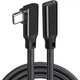 Кабель подовжувач Type-C male - Type-C female 3.2 Gen 2 E-Marker PD 100W кутовий 90 градусів 1 м Чорний (TCMF90-1) - зображення 1