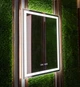 Прямоугольное зеркало с LED подсветкой 70 на 60 см, с двумя сенсорами, часами и подогревом, модель Karnet La Mir (karnetg06) - изображение 7