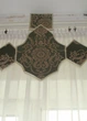 Жесткий ламбрекен Firanka Damask Коронки 2м зеленый (5_4ж) - изображение 3