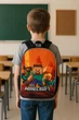 Рюкзак шкільний Minecraft Orange BS Майнкрафт Оранж БС для хлопчика чорного кольору з принтом - зображення 4