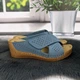 Шлёпанцы женские Inblu голубые кожаные на платформе 36р (23,5 см) 4958 - изображение 4