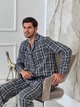 Чоловіча піжама із фланелі (штани+сорочка) у клітинку COSY 3XL Сірий (cosy1926793s5) - зображення 2