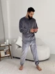 Пижама мужская M теплая Серая (кофта + штаны) Велсофт COSY - изображение 1