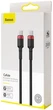 USB кабель Type-c на Type-c BASEUS Flash charge cafule | 2M, PD2.0 100W, (20V 5A) |. Black-Red - зображення 14