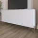 Тумба под телевизор с золотыми металлическими ножками LION Амарант 168x40x76,5 см Нимфея Альба (белый)/Белый (LION-043077) - изображение 1
