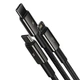USB кабель 3в1 Micro USB/Lightning/Type-C BASEUS Combo Tungsten Gold One-for-three |1.5M,3.5A| Black - изображение 2