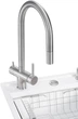Кухонна мийка GRANADO Royal Estella 6-в-1 White зі змішувачем, дозатором для миючого, подрібнювачем, металевим кошиком та кухонною дошкою - зображення 3