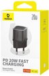 Ładowarka sieciowa Baseus GaN5S Fast Charger 1C 20W USB-C Black (P10162503113-00) - obraz 5