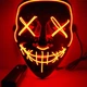 Неоновая маска Purge Mask Судная ночь ABC для карнавала черная с желтой подствекой - изображение 10