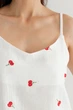 Forli Майка с вышивкой из муслина Cherry S Белый ML0082-38-70_S - изображение 5