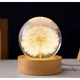 Настільний нічник з натуральною квіткою кульбабою Crystal Ball "Round Dandelion" у прозорій кулі - зображення 1