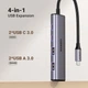 USB-хаб UGREEN 4-Port USB-C Hub UGR-15395 - зображення 2