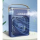 Портативний USB вентилятор з водяним охолодженням Air Cooler Fan 4в1 Нічник зволожувач з LED підсвічуванням, синій - зображення 2
