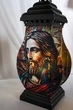 Лампадка вітражна "Ісус" з led-свічкою - зображення 4