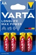 Батарейка лужна VARTA LONGLIFE MAX Power AA LR6 блістер 4 штуки 4/80 - зображення 1
