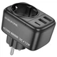 Мультифункціональна мережева розетка Borofone BAC14 2USB-А+Type-C+євророзетка - зображення 4