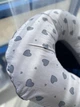 Подушка для вагітних U-подібна сіре серце на білому (бавовна) + сірий велюр 150 см - изображение 3