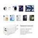 Сетевое зарядное устройство ColorWay GaN Mini 45W PD Port PPS USB (Type-C PD + USB QC4.0) White (CW- - изображение 7